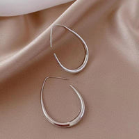 White Gold Color Oval Earrings