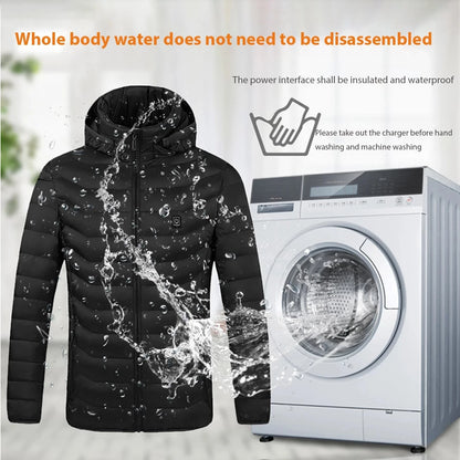 Men 9 Areas Heated Jacket USB Winter Outdoor Electric Heating Jackets Warm Sprots Thermal Coat Clothing Heatable Cotton jacket Shopylife
