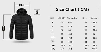 Men 9 Areas Heated Jacket USB Winter Outdoor Electric Heating Jackets Warm Sprots Thermal Coat Clothing Heatable Cotton jacket Shopylife