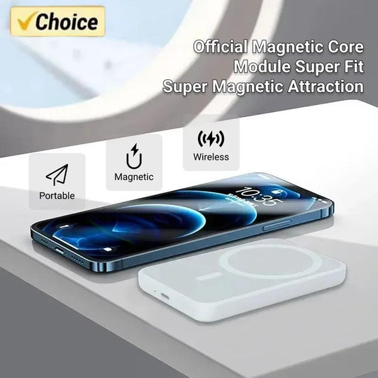 Magnetic Wireless Power Bank External Portable Battery Pack For iphone 11 13 12 14 15 Pro Max Mini Powerbank Moblie Phone Case - Shopylife -   