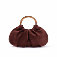 869 Ventilador de rabo de gato pequeno de veludo marrom