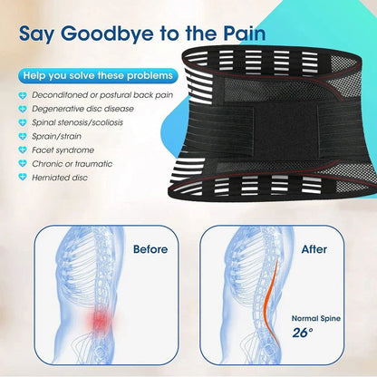 Medical Back Brace Waist Trainer Belt Spine Support Men Women Breathable Lumbar Corset Orthopedic Faja Lumbar Hombre Gym Belts - Shopylife -   