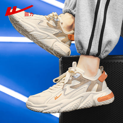 Pullback Korean trendy cool men's shoes retro soft-soled casual shoes mesh lace-up sports shoes daily commuting dad shoes