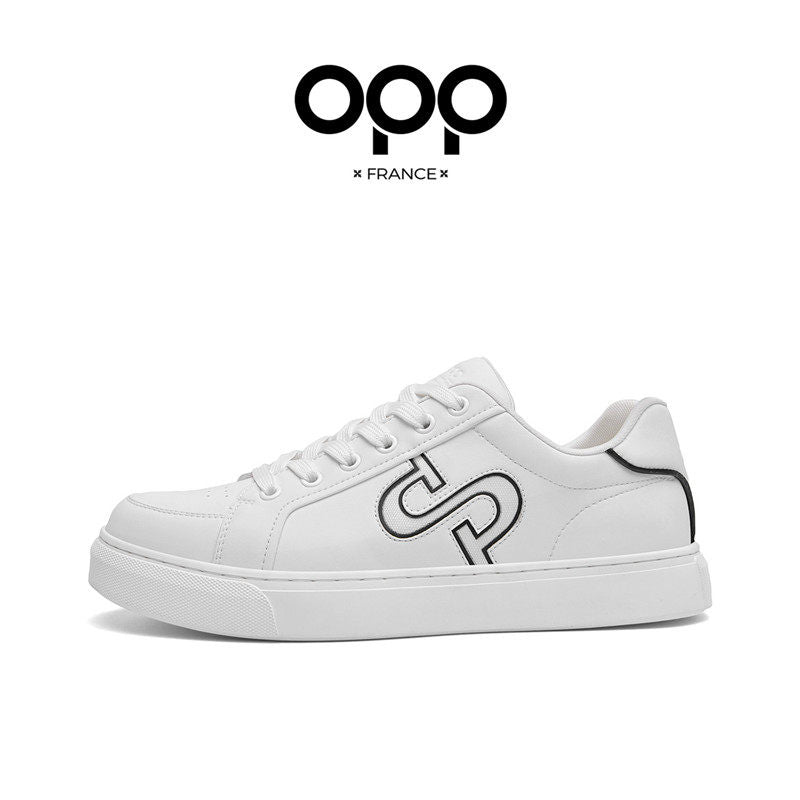 OPP men's shoes spring low-top versatility leather light luxury white shoes casual sports light trend comfortable plate shoes for men
