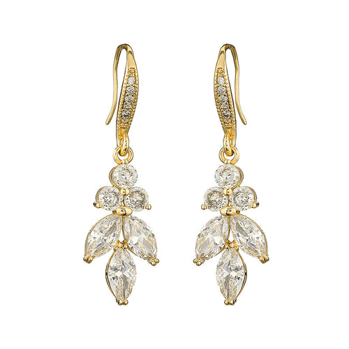 RAKOL European and American high-quality bridal wedding dress earring accessories light luxury temperament micro-set AAA zircon earrings