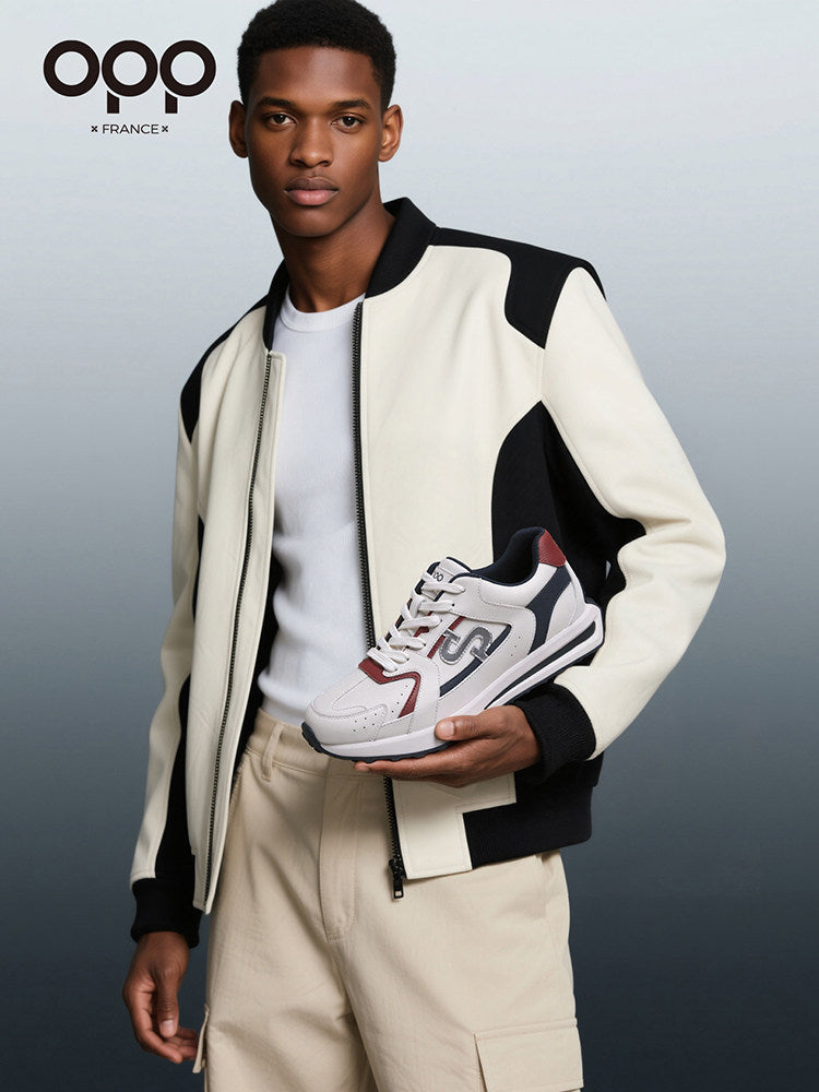 OPP men's shoes spring 2026 new high-end and versatile leather sneakers outdoor leisure running Forrest Gump shoes