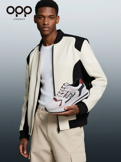 OPP men's shoes spring 2026 new high-end and versatile leather sneakers outdoor leisure running Forrest Gump shoes