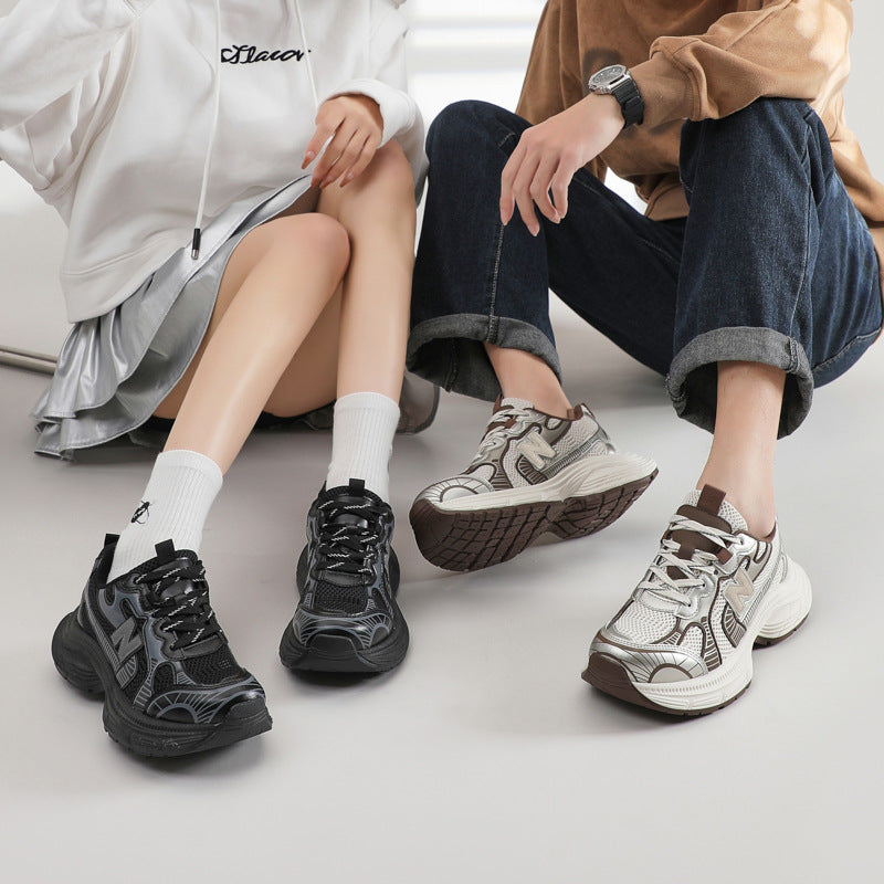 Primavera e outono New Balance Cool Run 2025 novos explosivos clássicos engrossados sapatos de papai casal casual tênis versáteis