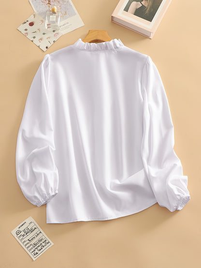 Cross-border foreign trade European and American women's clothing plus-size spring, summer, autumn, winter ruffle shirts for women's shirts are loose and chic
