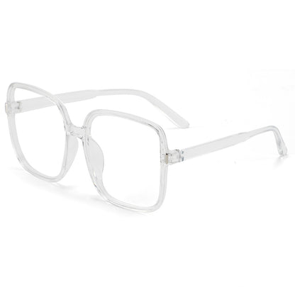 Fashion large frame face small glasses frame women's 2025 new plain makeup retro flat gloss large square frame Internet celebrity glasses frame
