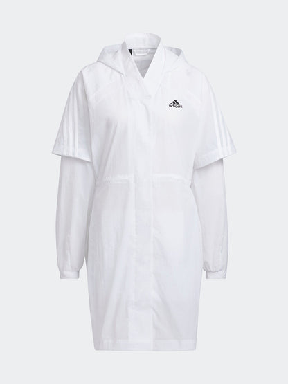 Adidas Official Genuine New Women's Sports Long Hooded Thin Jacket HF2483