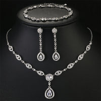 White, platinum-plated, three-piece set