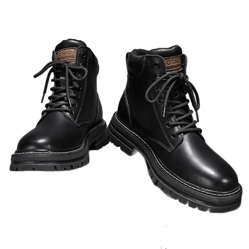 2026 Men's Labor Protection Shoes Spring Construction Site Wear-Resistant Construction Work Martin Boots Workwear Waterproof Non-slip Hiking Sports