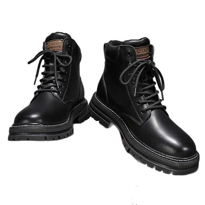 2026 Men's Labor Protection Shoes Spring Construction Site Wear-Resistant Construction Work Martin Boots Workwear Waterproof Non-slip Hiking Sports