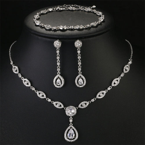 RAKOL cross-border AliExpress best-selling Waterdrop Haoshi three-piece set, niche versatile exquisite accessories wholesale