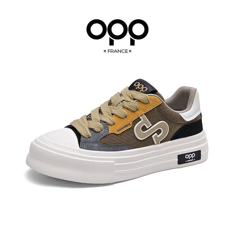 OPP spring board shoes, platform soles, comfortable retro casual shoes, fashion and versatile ruffian handsome men's shoes, low-top lace-up sneakers