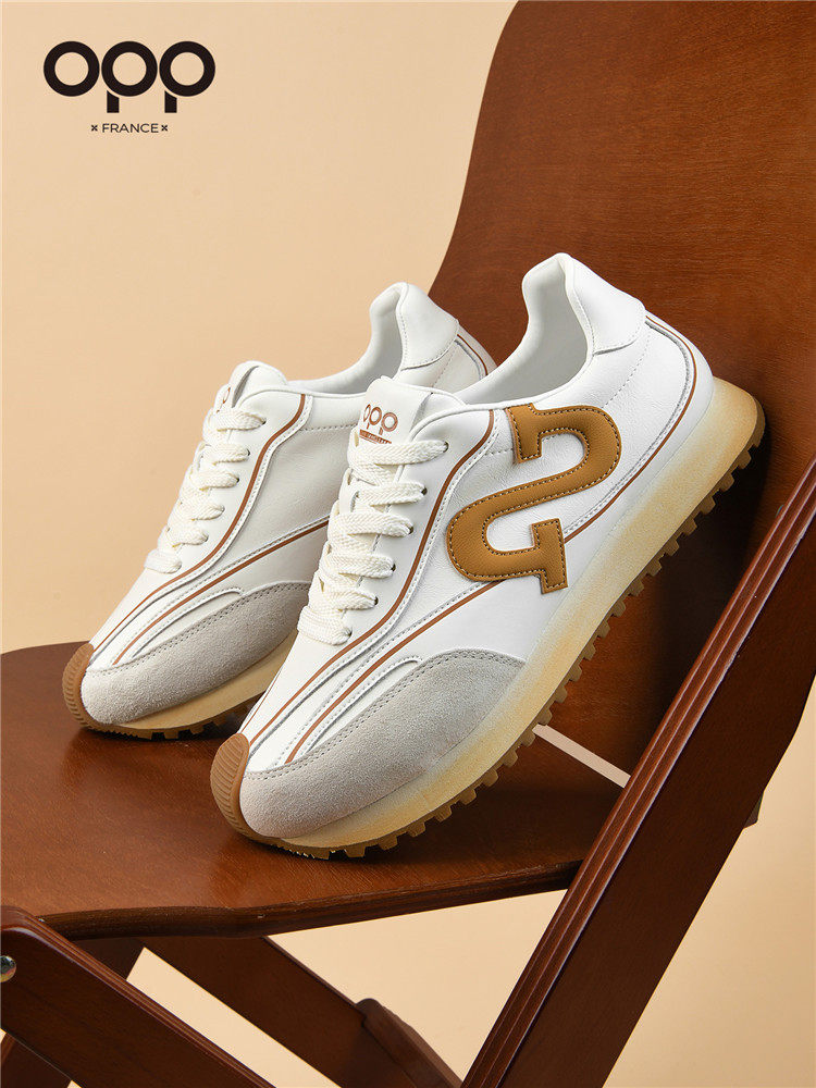 OPP Men's Shoes Spring 2026 New Retro Versatile Casual Shoes Men's Outdoor Sports Running Leather Forrest Gump Shoes