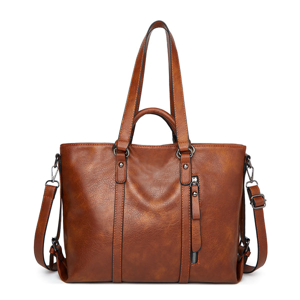 Amazon Hot Bag Women's 2024 New European and American Fashion Soft Leather Large Capacity Tote Bag Shoulder Tote Bag - view 2 | Ciaura