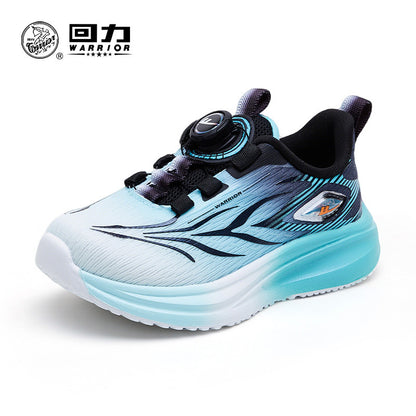 Pullback children's shoes, cool button shoes, autumn new men's and women's purple mesh breathable shoes, versatile athleisure shoes