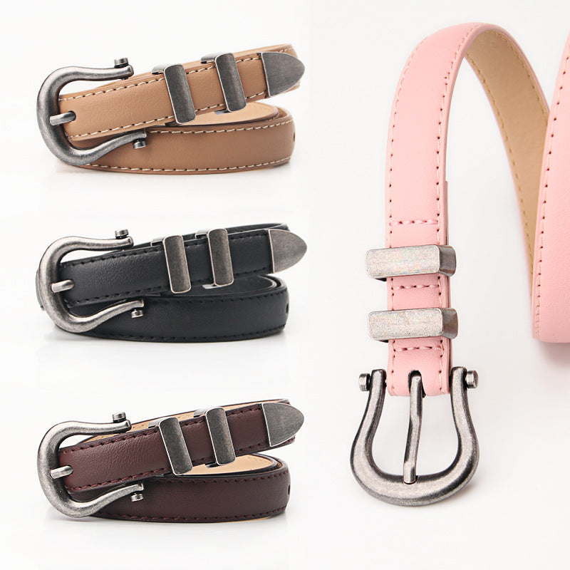 New fashionable antique silver belt literary retro distressed decoration ladies belt versatile suit pants belt women