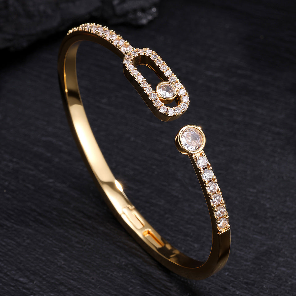 High-end Mei Family Single Diamond Ring for Women, 18K Rose Gold Premium Couple Ring Bracelet, Hot Seller on Douyin Livestream