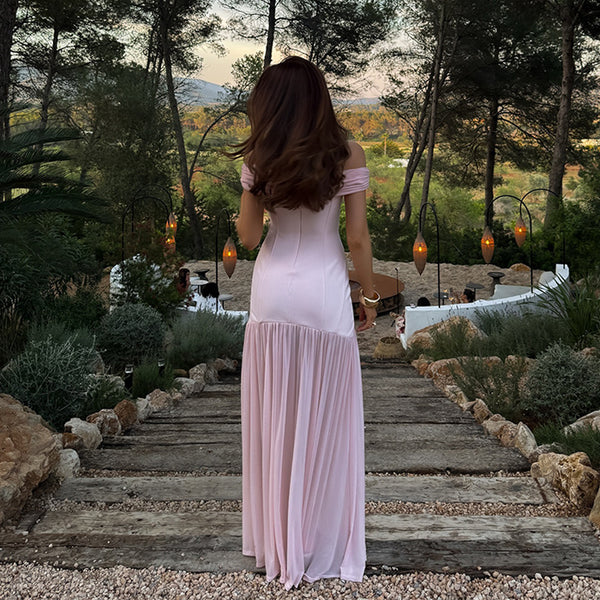 Cross-border new women's European and American style temperament one-shoulder bandeau dress sexy mesh splicing slim hip skirt - view 2 | Ciaura