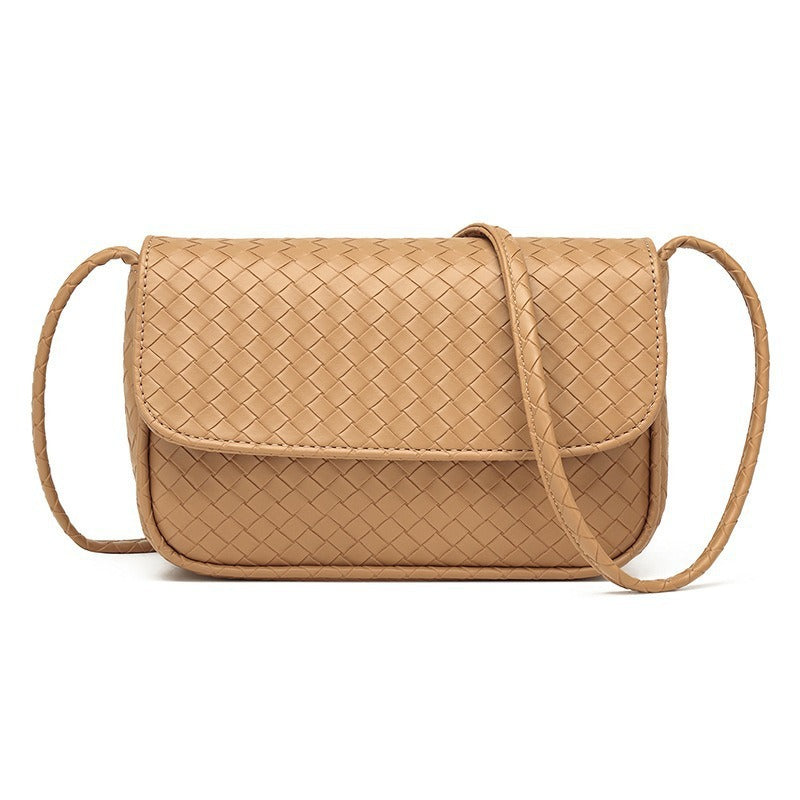 Cross-border manufacturer direct sales bag women's bag 2025 new fashion women's simple woven pattern casual shoulder crossbody bag