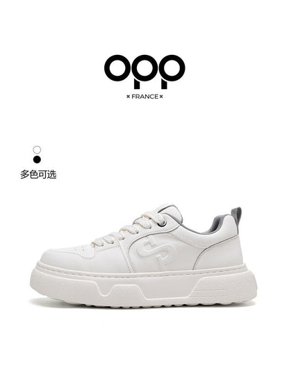 OPP board shoes spring 2026 new men's sports versatile casual low-top platform heightening niche solid color white shoes