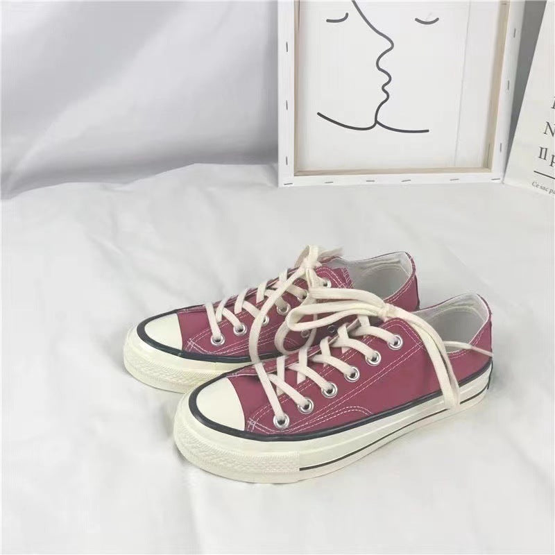 Sapatos clássicos de lona de skate feminino 2025 nova versão coreana ulzzang sapatos de prancha versátil sapatos de pano de estudante em sapatos da moda