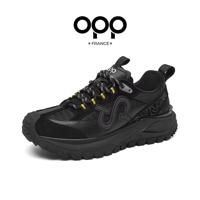 OPP Men's Shoes German Training Shoes 2026 New Spring Casual Sneakers Black Shoes Anti-Slip Men's Comfortable Daddy Shoes