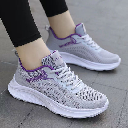 New flying weave four seasons sneakers, casual shoes, women's fashion single shoes, running shoes, cross-border wholesale