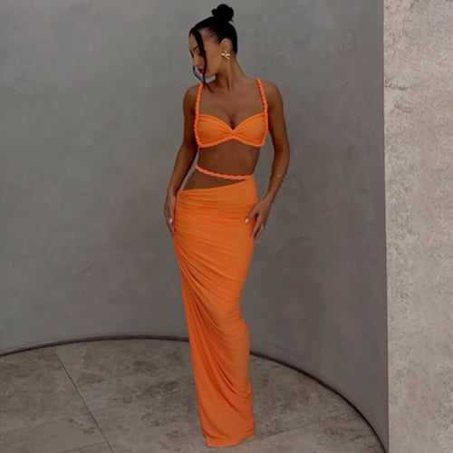 Cross-border wholesale 2025 new women's style European and American style sexy bikini suspender slim fit hip skirt set for women