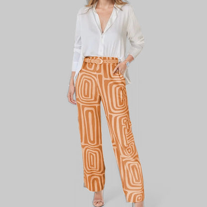 2026 Cross-border Amazon New European and American Commuter Shirt Loose Pants Fashion Casual Women's Spring Women's Suit
