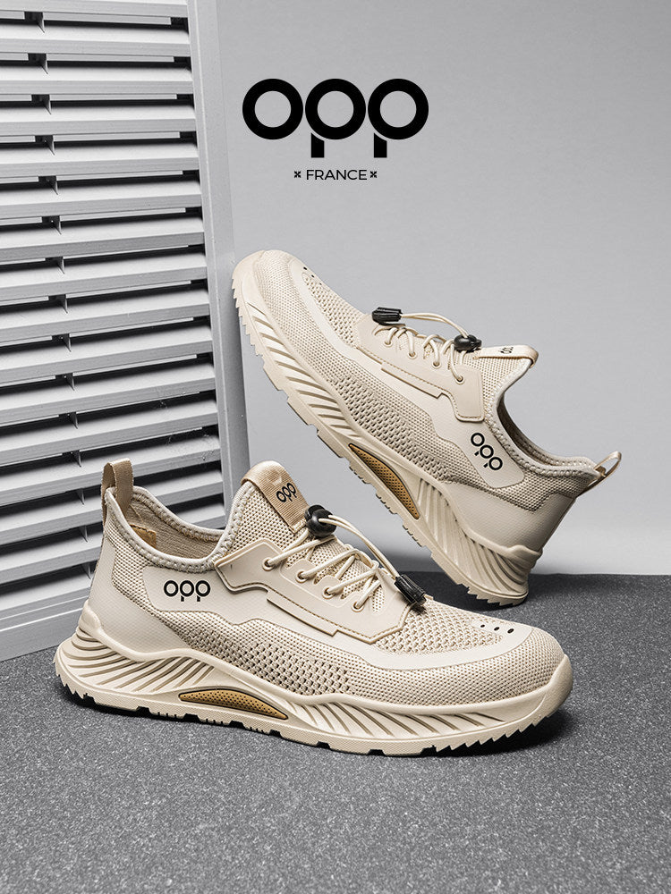 OPP Men's Shoes 2026 Spring New Flying Woven Breathable Anti-Odor Running Mesh Shoes Lightweight Casual Sports Hiking Shoes