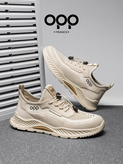 OPP Men's Shoes 2026 Spring New Flying Woven Breathable Anti-Odor Running Mesh Shoes Lightweight Casual Sports Hiking Shoes