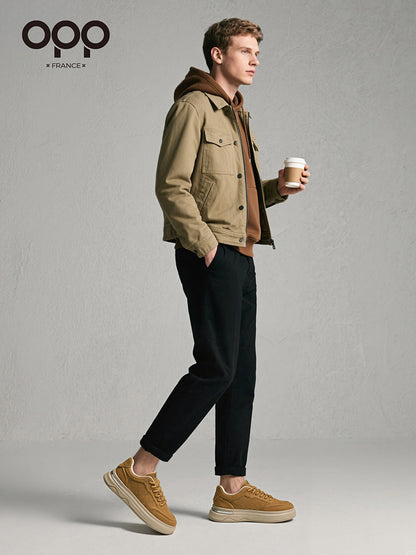 Ténis OPP primavera 2026 para homem, novo modelo em pele leve de luxo, casual sofisticado e versátil, ténis de cano baixo retro para skate.