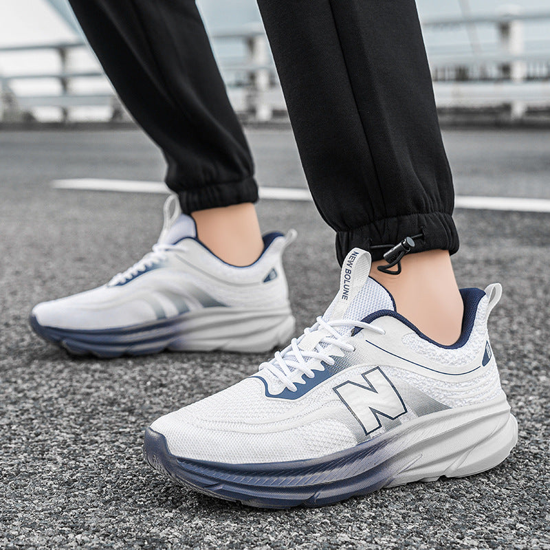 Tênis unissex, sapatos casuais de malha mosca, alta elasticidade, tênis de corrida de sola macia, sapatos de estudante leves, respiráveis e versáteis