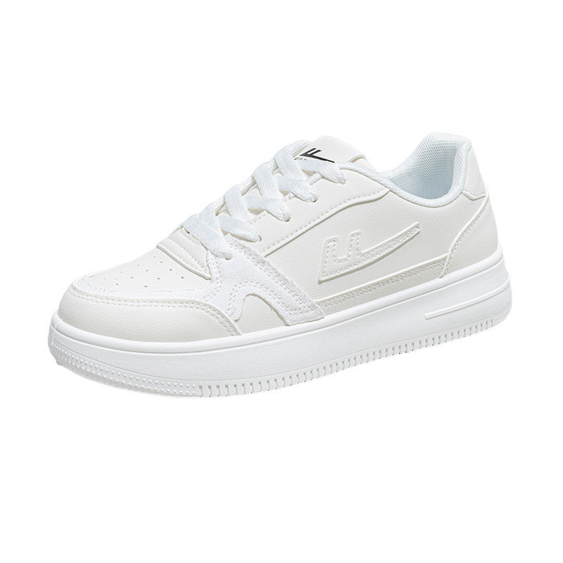 Pull-back round toe breathable platform shoes, simple and low-key board shoes, women's low-top fashion and versatile high-end casual shoes