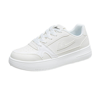 Pull-back round toe breathable platform shoes, simple and low-key board shoes, women's low-top fashion and versatile high-end casual shoes