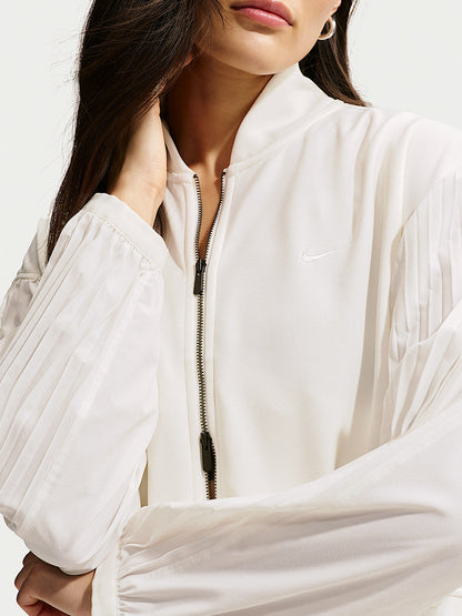 Nike Official Genuine Sportswear Women's Woven Cropped Pleated Sleeve Jacket IQ0437-133