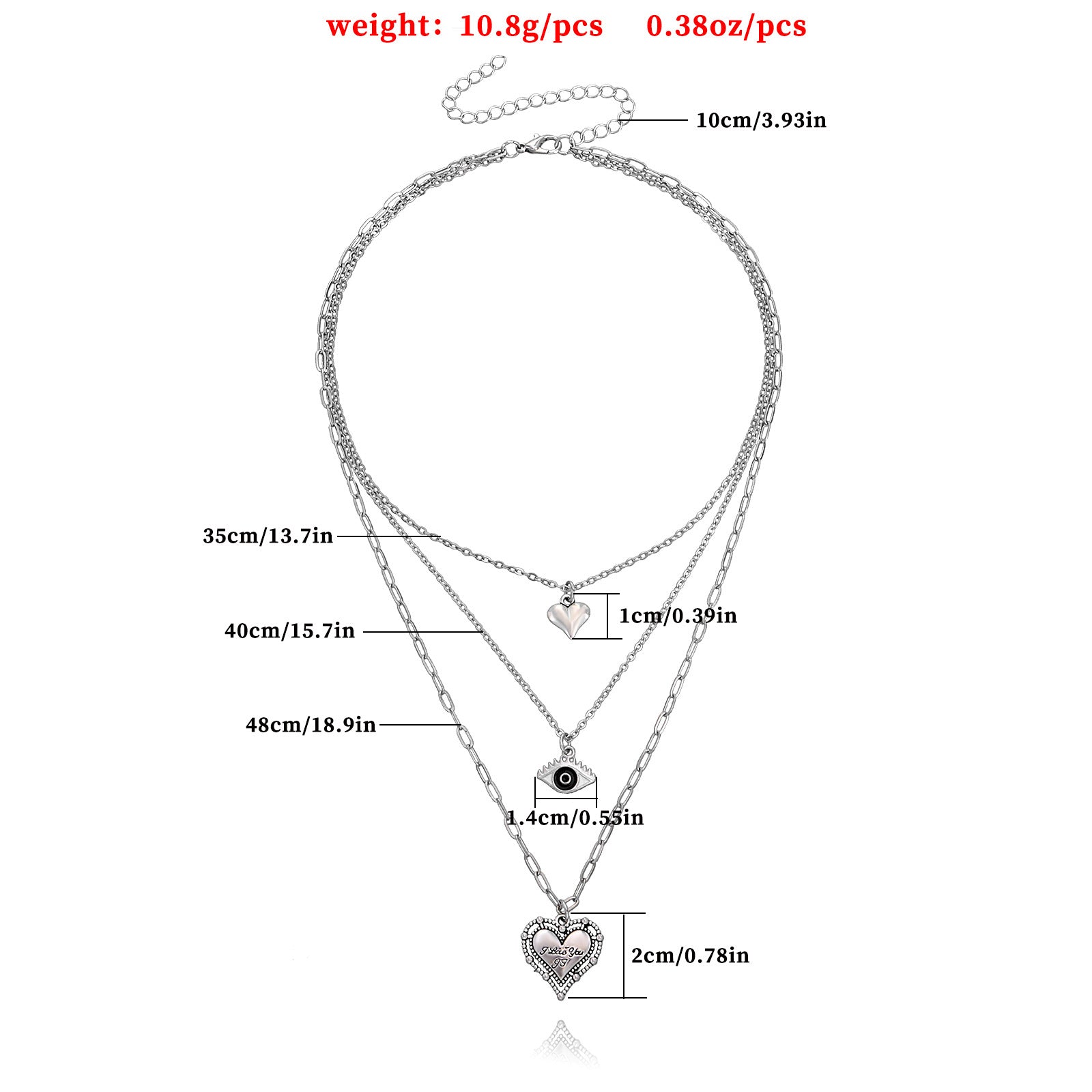 European and American cross-border jewelry Trendy multi-layer blue eyes love pendant necklace female fashion temperament anchor necklace