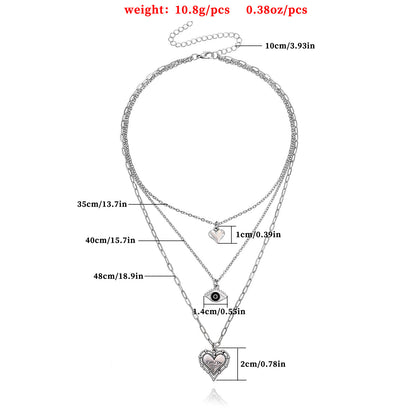European and American cross-border jewelry Trendy multi-layer blue eyes love pendant necklace female fashion temperament anchor necklace
