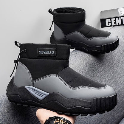 2025 Autumn/Winter New Snow Boots Men's Warm Casual Cotton Boots, Outdoor Fashion Mid-Top Warm Everyday Men's Shoes