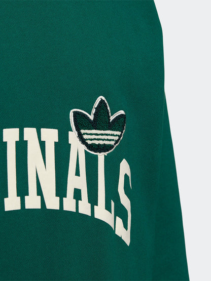 Adidas official genuine clover men's splicing contrast crew neck pullover sweatshirt HZ8923