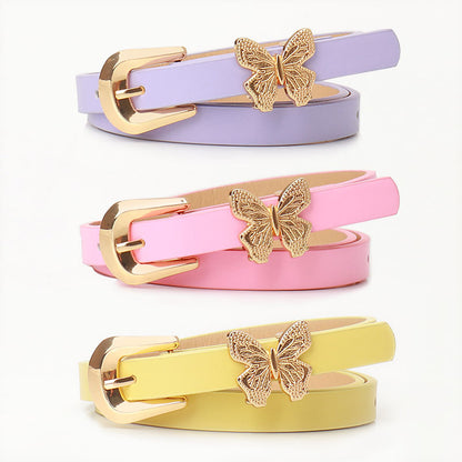 New Sweet Girl Style Belt Women's Fashion Korean Style Belt Women's Cute Wind Butterfly Decoration Versatile Dress Belt