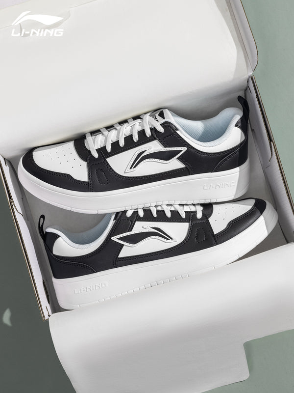 Li-Ning men's sneakers, new lightweight breathable casual shoes, low-top soft-soled sneakers, classic black and white panda shoes