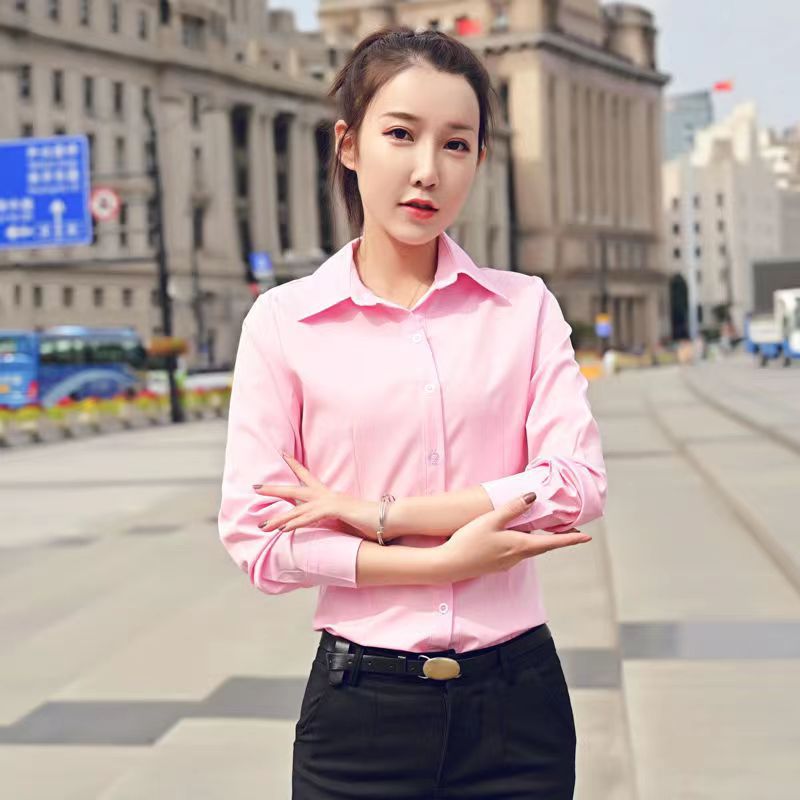 Spring and summer launch, white long-sleeved overalls, shirts, women's inner and outer wear, professional suits, wholesale slim commuter style
