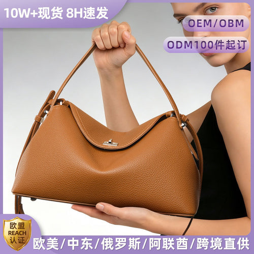 Internacional textura de couro granulado Bolsa de mão Novo modelo minimalista Internacional mais vendida Bolsa Grande capacidade para o dia a dia de ombro Bolsa tote personalização