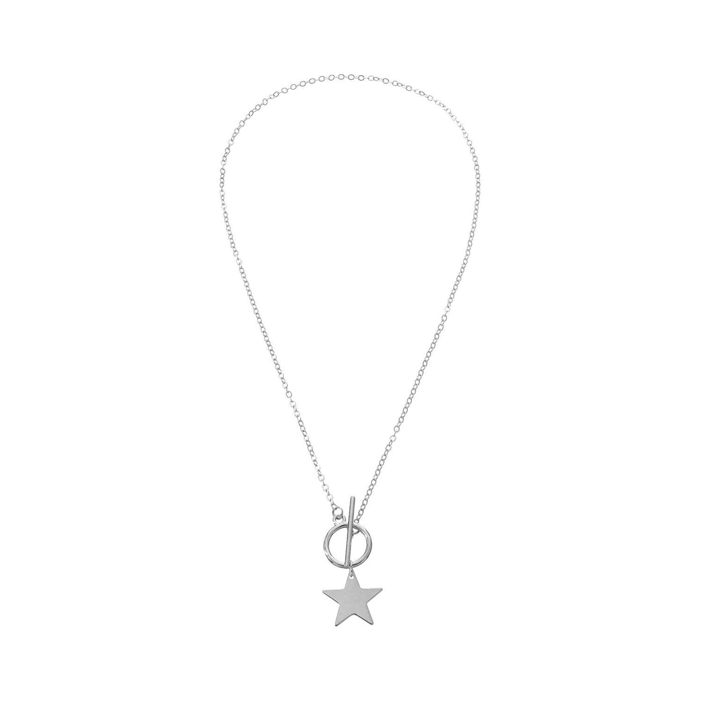 European and American cross-border jewelry fashion trend five-pointed star pendant women's necklace personality and temperament simple women's necklace