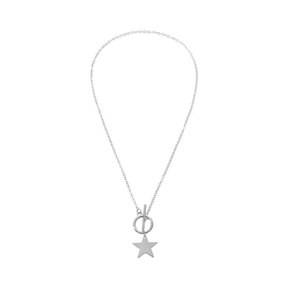European and American cross-border jewelry fashion trend five-pointed star pendant women's necklace personality and temperament simple women's necklace